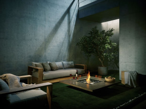 Отдельно стоящий камин на биоэтаноле или газе