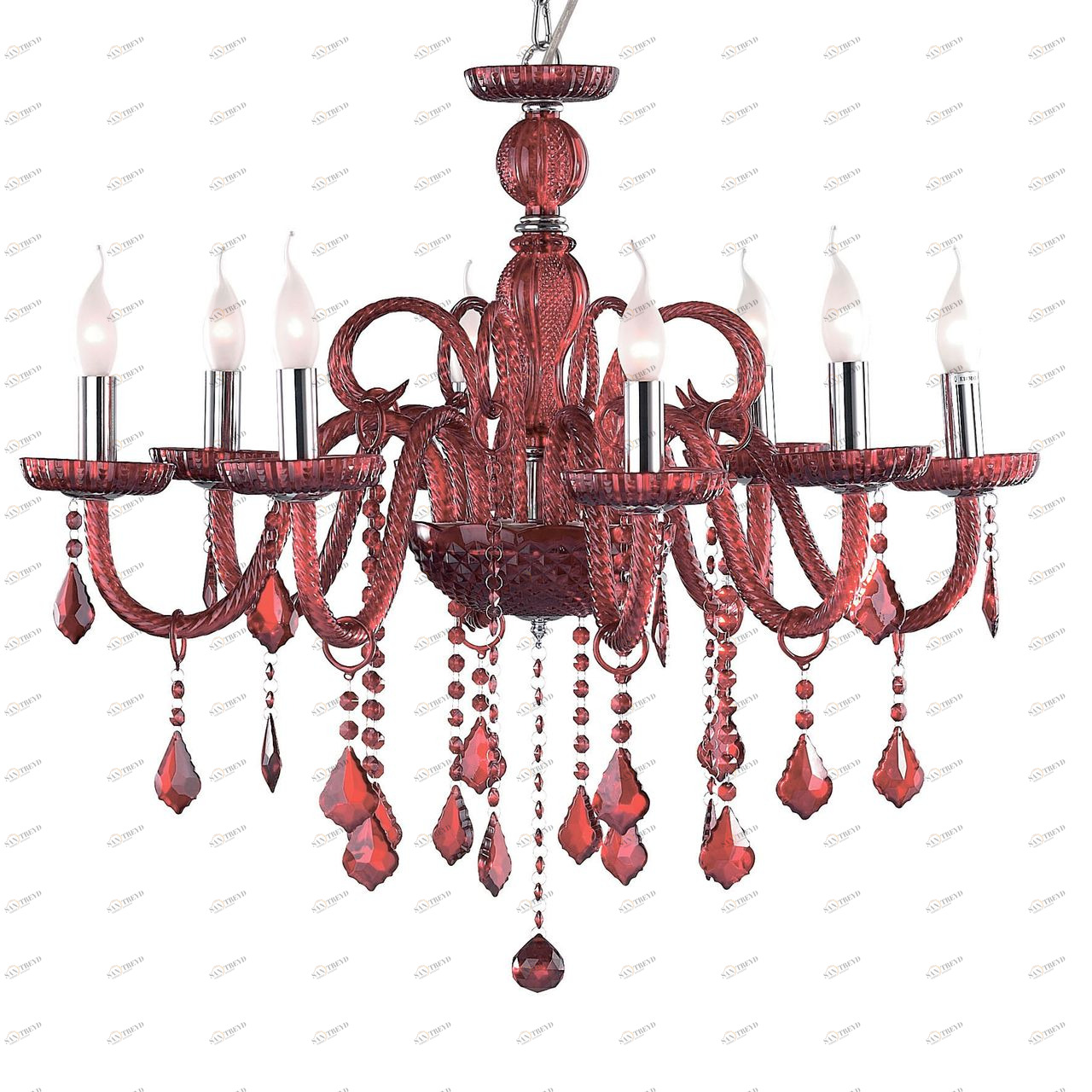 Подвесная люстра Ideal Lux Giudecca SP8 Rosso IDEAL LUX ДИЗАЙНЕРСКИЕ, GIUDECCA ROSSO 057364 Красный 