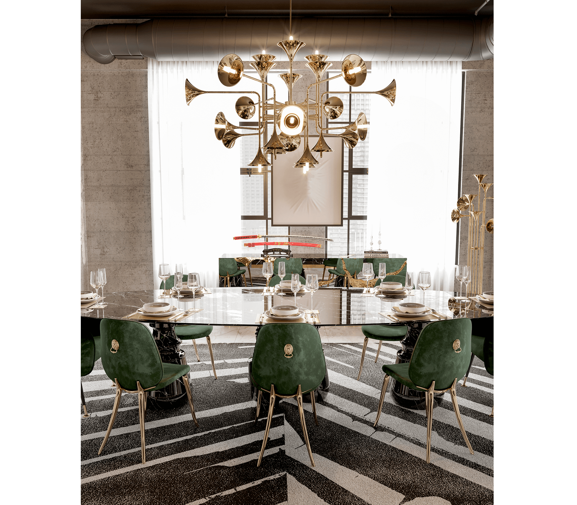 0-127 Обеденный стол Pietra oval xl nero marquina  Boca Do Lobo  - Вид №8