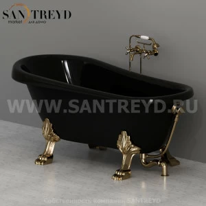 105793 Ванна с ножками и внешней системой слива-перелива 170 см цвет Черный жемчуг Kerasan RETRO Италия