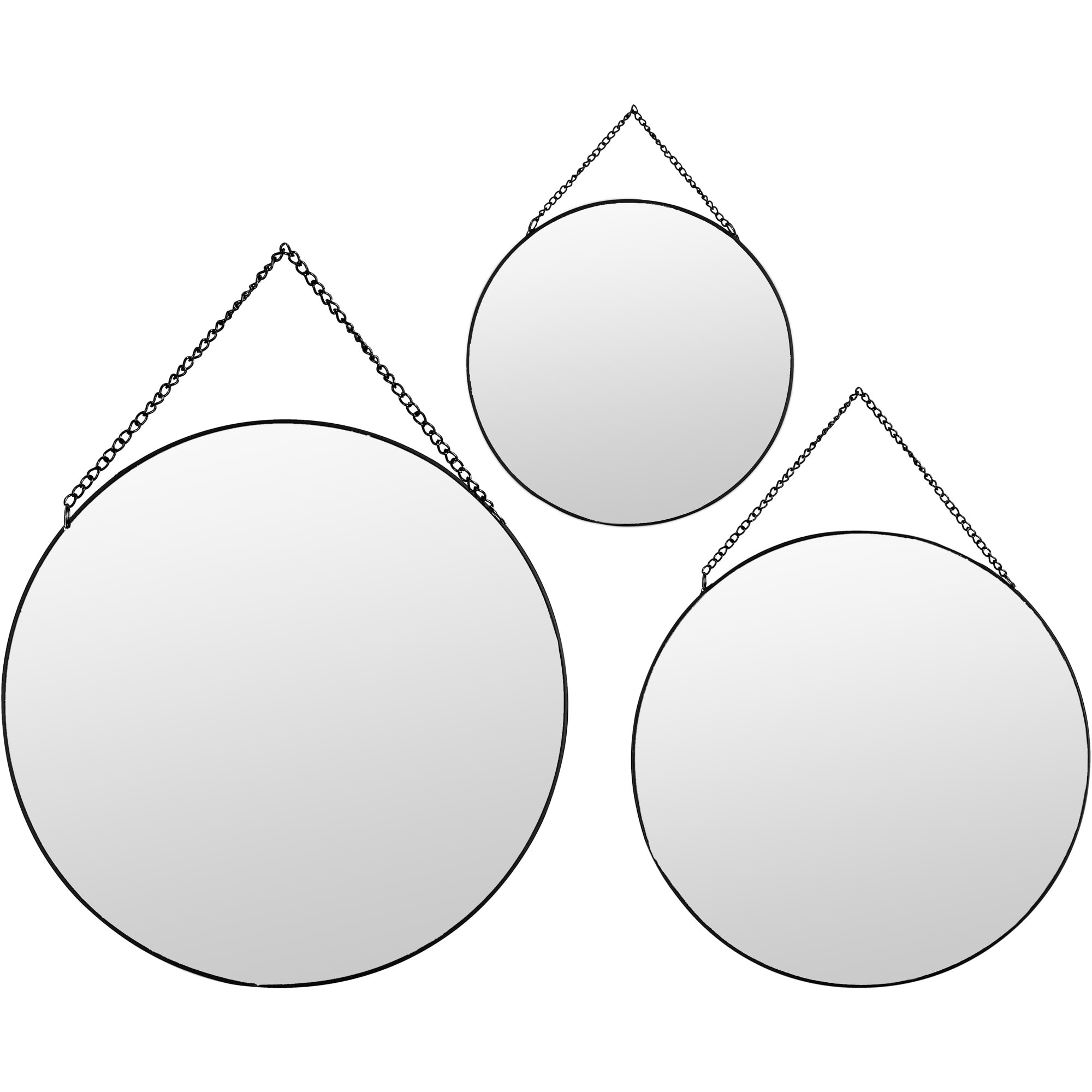 82471859 Зеркало декоративное круглое цвет чёрный 3 шт Santreyd 