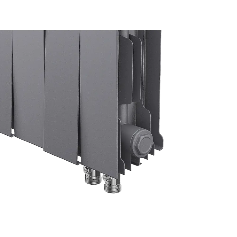 Радиатор секционный Royal Thermo Pianoforte VDR 200/100 16 секций нижнее правое подключение биметалл серый 86733745 STLM-2181803  - Вид №2