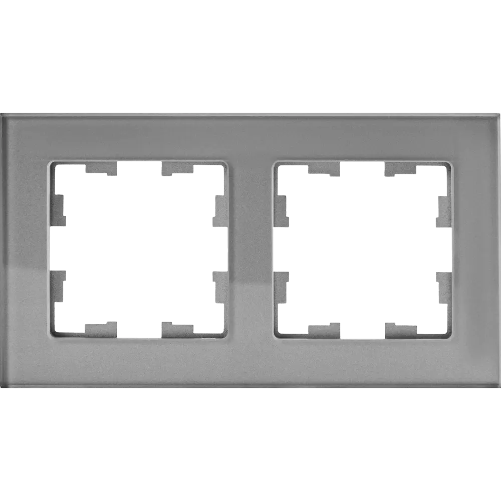 Рамка IEK Brite-2 для розеток и выключателей, серый металлик 87761315 STLM-1105560