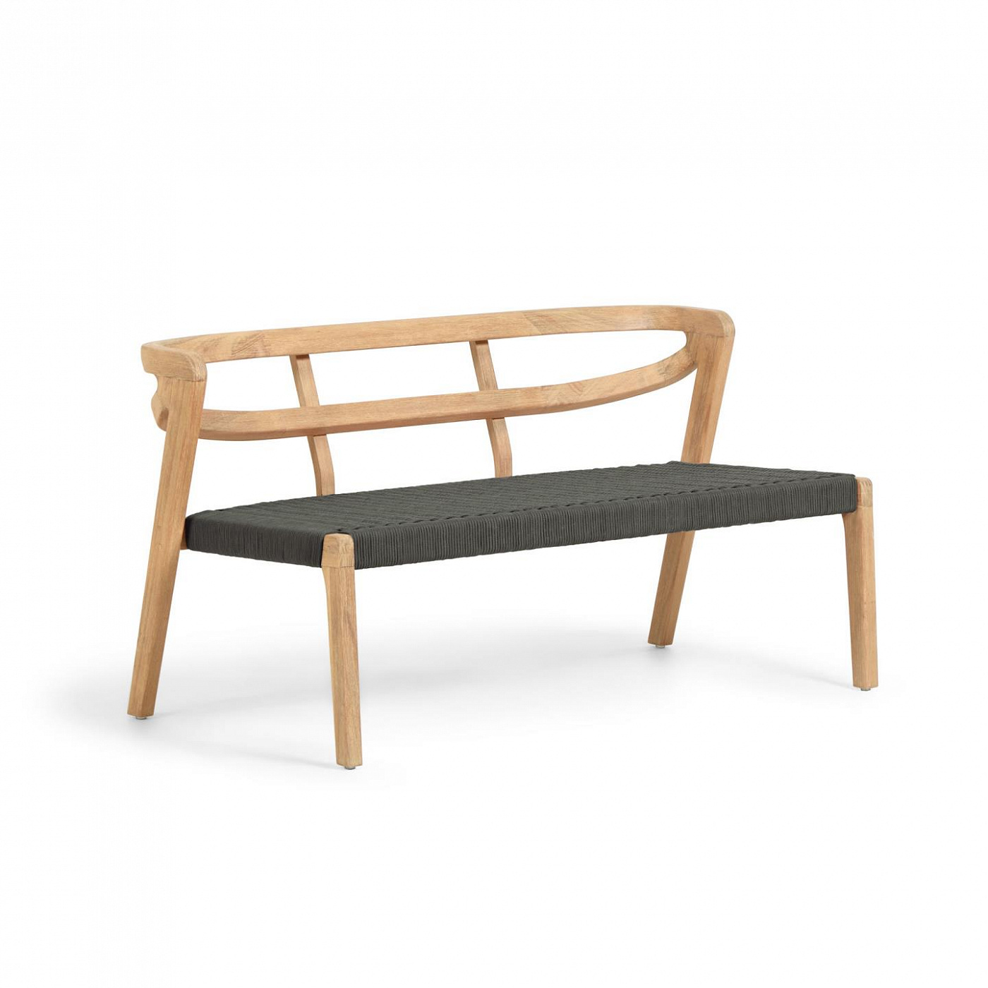 097580 Двухместный диван из эвкалиптового дерева и зеленого шнура La Forma Ezilda  - Вид №2