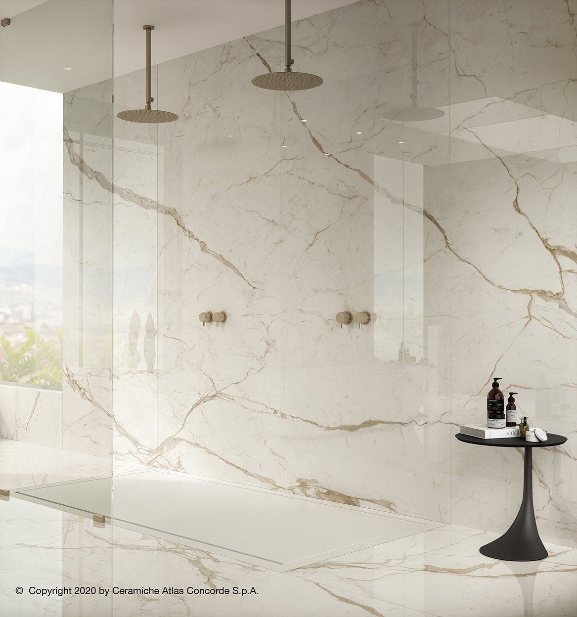 Белое керамическое покрытие с эффектом мрамора Atlas Concorde Marvel Shine ARCH-00008272 - Вид №6