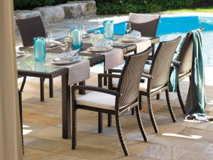 65.00.0998 Обеденный набор Bellini mocca 13 шт. - включая 6 кресел Bellini, 6 подушек для сидений (цвет на ваш выбор), 1 раздвижной столик Bellini mocca Mbm