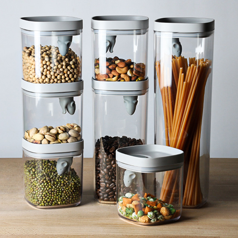 QL10346-CL-GY Контейнер для пищевых продуктов lucky mouse 1,2 л Qualy  - Вид №6