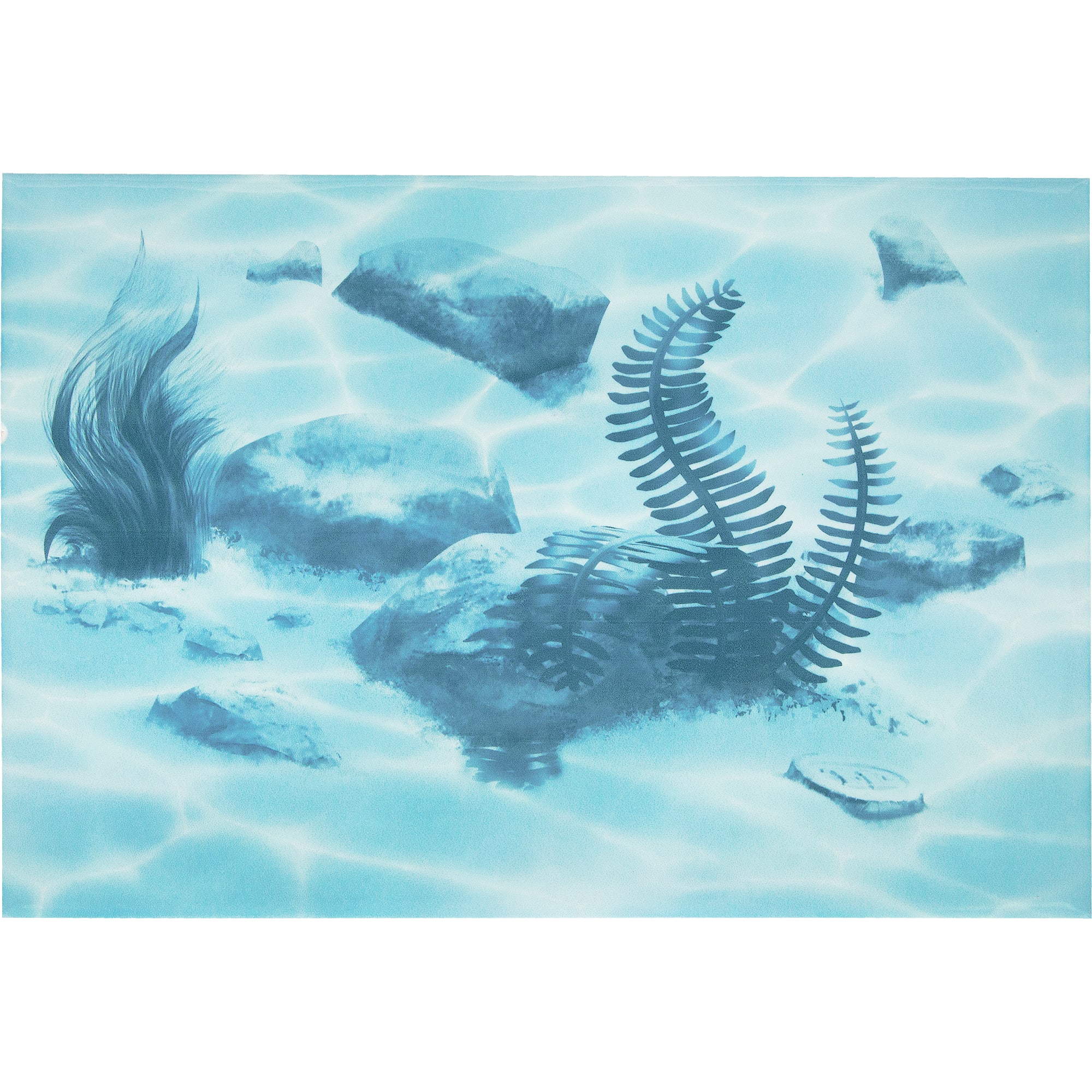 13335109 Декор « Водоросли» 24.9х36.4 см цвет голубой Лагуна Santreyd