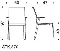 ICF Кожаное кресло с подлокотниками Stick chair sun-id-1471871 - Вид №6