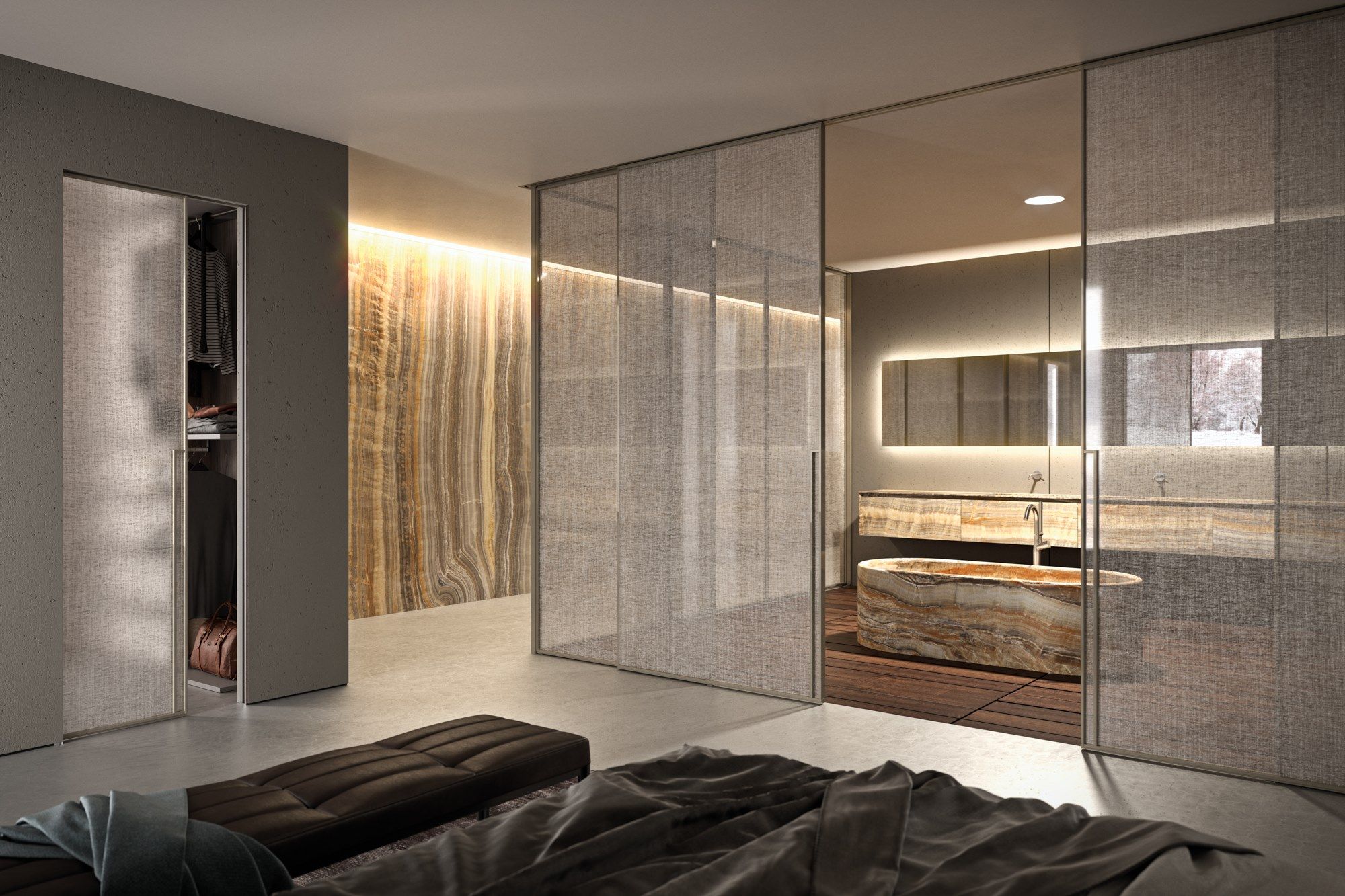 Раздвижные стеклянные двери HenryGlass MANHATTAN ARCH-00016170 - Вид №1