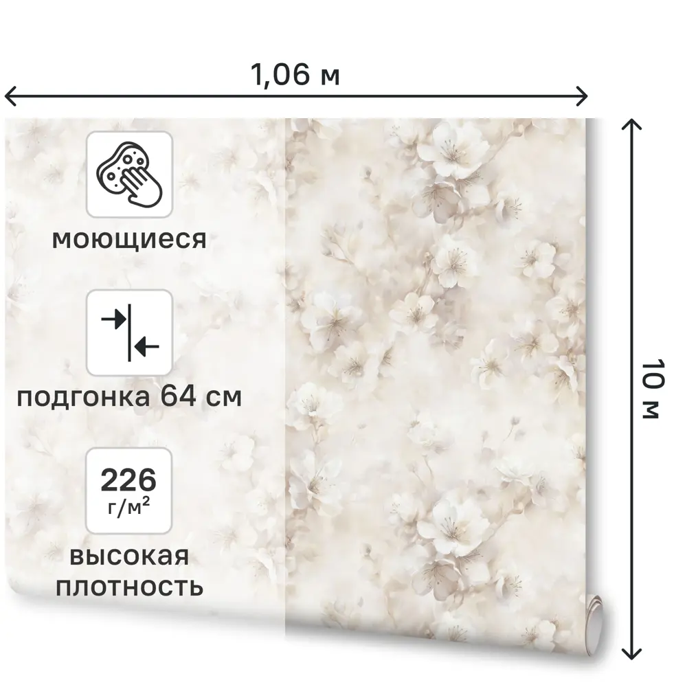 Обои флизелиновые Freedom Паулина бежевые 1.06 м 11420-02 89451735 STLM-2148826 - Вид №1