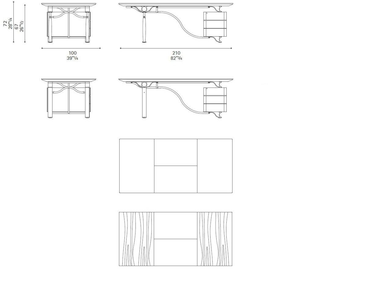 Poltrona Frau Прямоугольный письменный стол из кожи со встроенной полкой L'ufficio - sistemi direzionali sun-id-1414986 - Вид №9