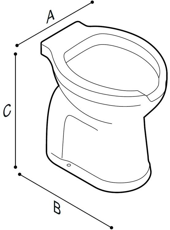 B40cbo10 - b40cbo11 Приставной унитаз напольный Белый Ponte Giulio Casual Италия - Вид №1