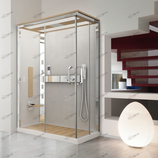 Душевая кабина термостатическая NEXIS 1 A120x80 HAMMAM Novellini NEXIS цвета ясень, с низким душевым поддоном NEXA120ST51KPNEXA120DT51KP