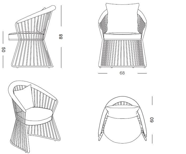 Садовое кресло с подлокотниками Samuele Mazza Outdoor Юкка ARCH-00073031 - Вид №6