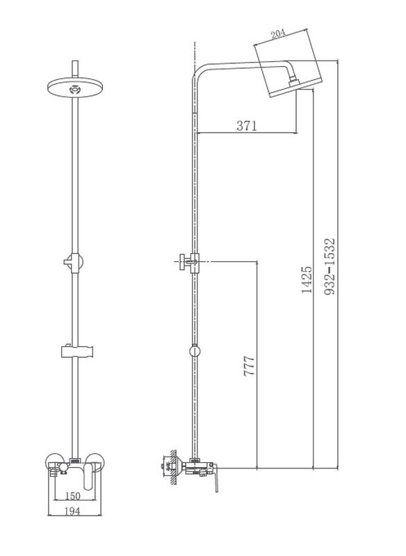HB245804 Душевая система , белый Haiba  - Вид №2