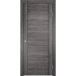 Дверь межкомнатная глухая с замком в комплекте Квадро 200x70 см ПВХ цвет шале серый