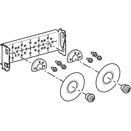 461.038.00.1 Траверса Geberit GIS для настенного смесителя наружного монтажа, 153 см, на два повода воды Geberit  - Вид №1