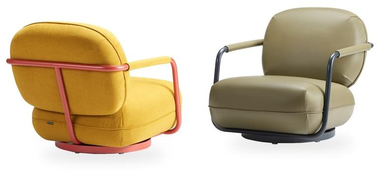 ROSSIN Поворотное тканевое кресло с подлокотниками Pilù sun-id-1431021 - Вид №6