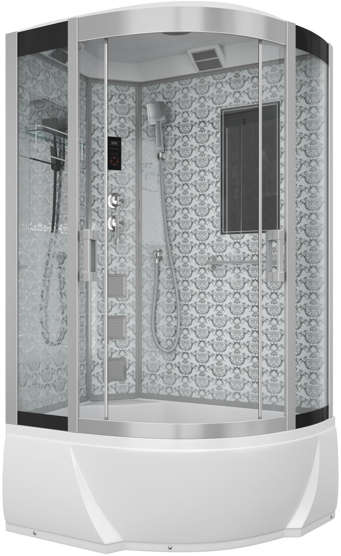 Душевая кабина NG-7712WL (800x1200х2150) высокий поддон стенки БЕЛЫЕ Niagara Luxe