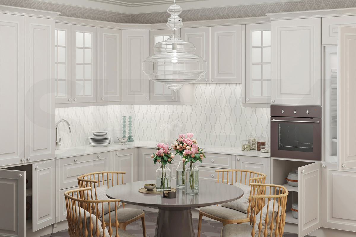 Фасады для кухни Патина Фрезеровка «Этьен+» 702 Голубой SIST3127-7044 SIDAK - Вид №1