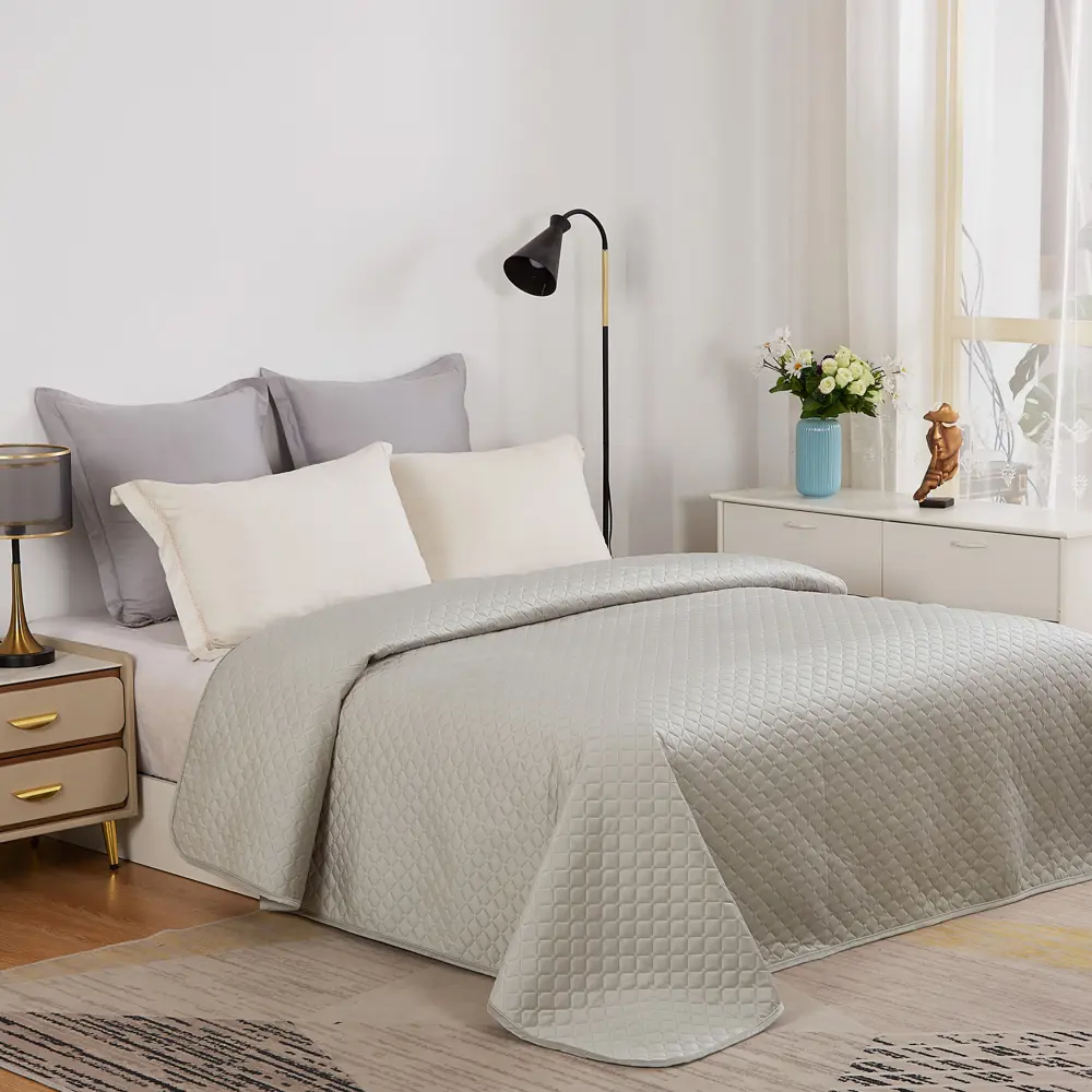 Покрывало Velvet 200x220 см полиэстер цвет бежевый 88035616 STLM-2061864 Santreyd - Вид №3