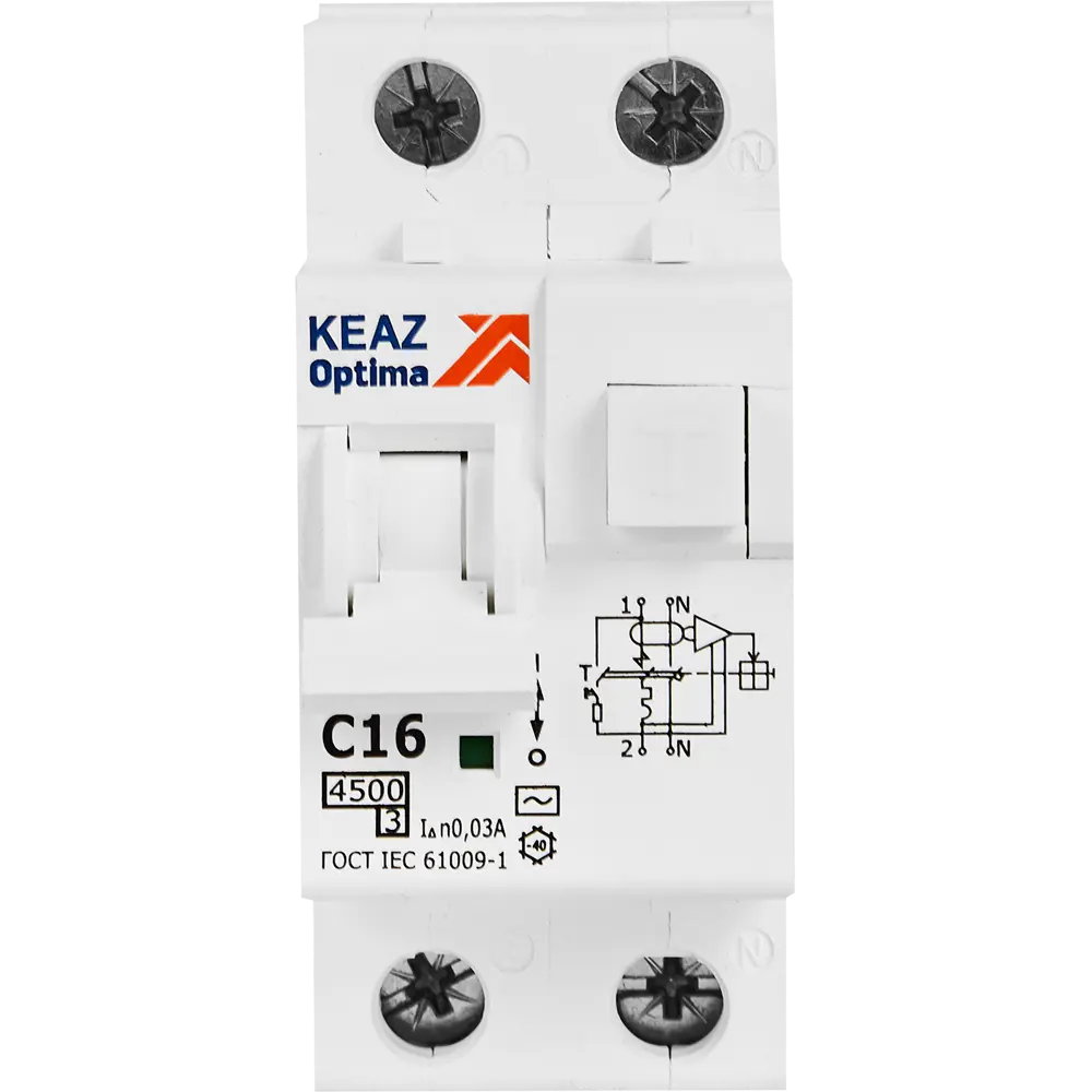 Дифференциальный автомат КЭАЗ Opti Din 16А для защиты электросети 89206635 STLM-1101661 - Вид №1