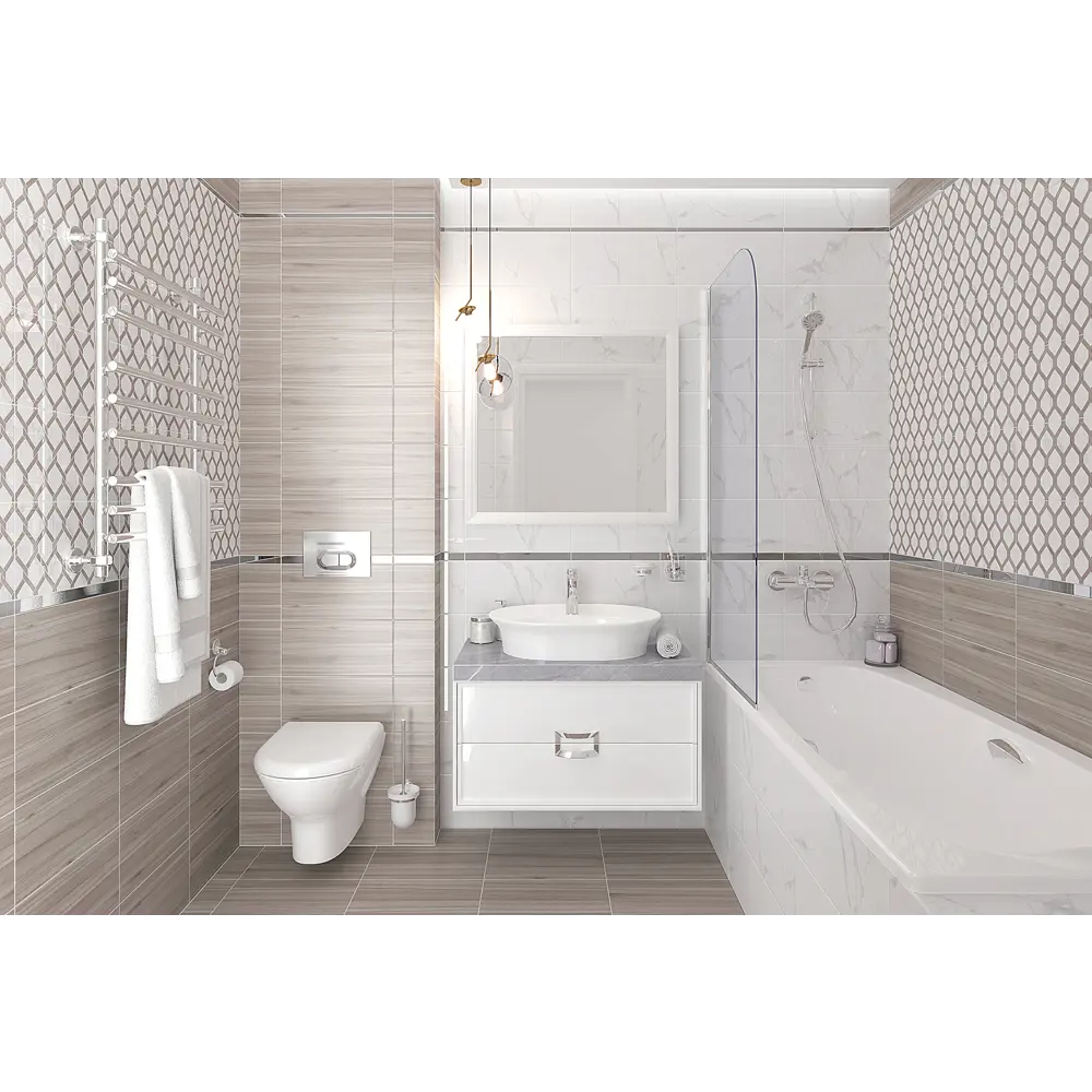 Плитка настенная Statuario 20х40 см 1.2 м² цвет белый 82794866 STLM-2117345 Santreyd - Вид №1