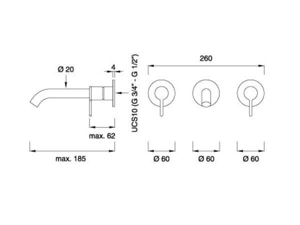 Группа 2 настенные открытые/закрытые краны CEADESIGN INNOVO ARCH-00076986 - Вид №2