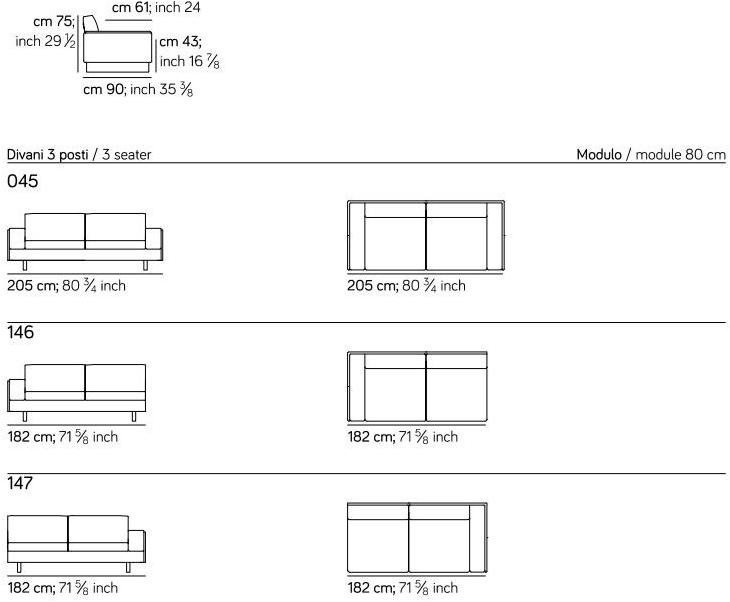 AMURA 3-х местный кожаный диван Tau Am006.296 - Вид №4
