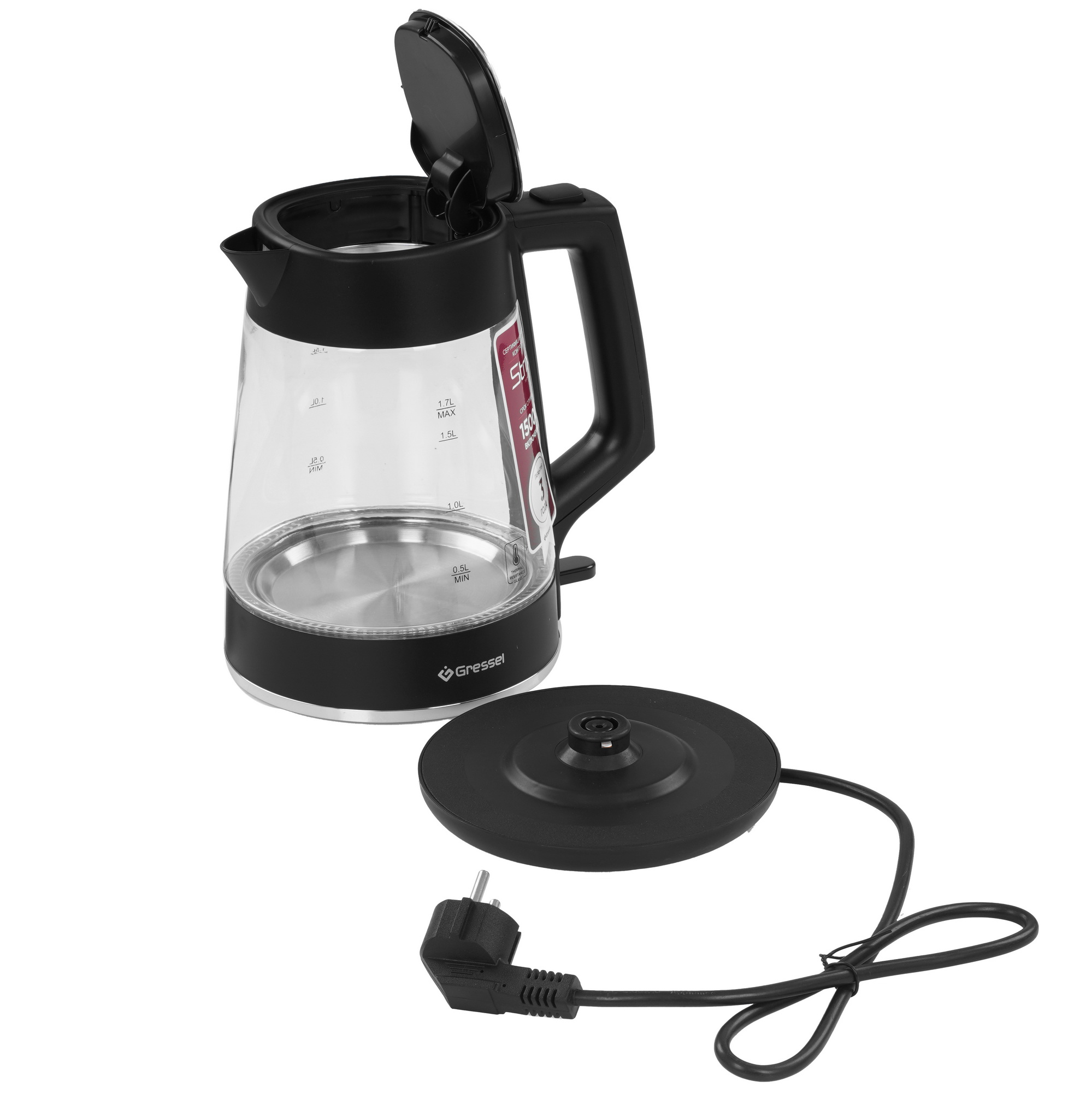 9256875 Электрочайник Gressel RGRK-771115 черный STDN-0043496 - Вид №5
