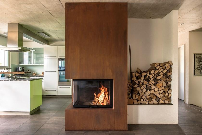 RÜEGG Угловой стальной дровяной камин с панорамным остеклением Classic line sun-id-1401982 - Вид №8