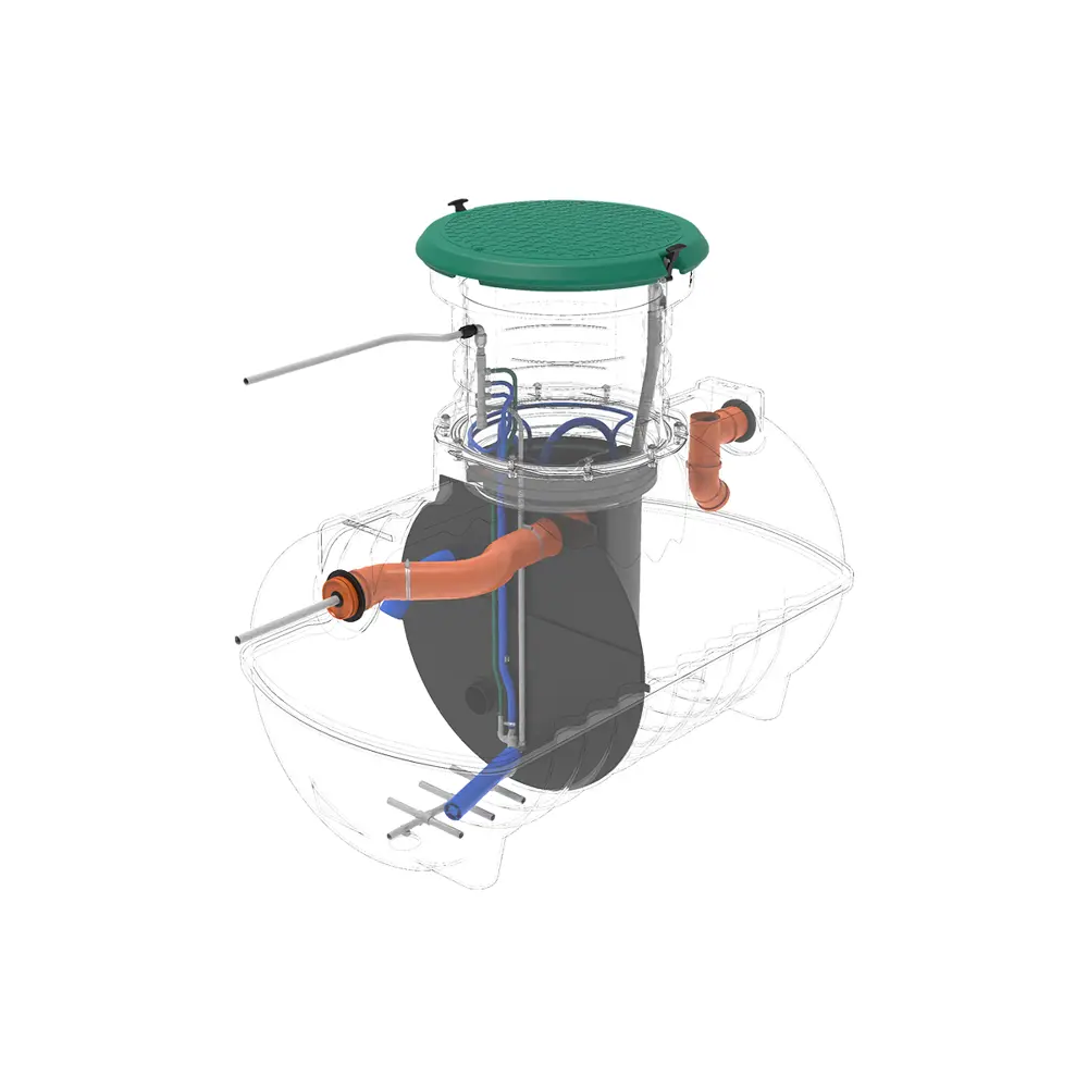 Станция биологической очистки четрыхкамерная Rostok Ground 4 Pro 1800 литров 800 л/сутки STLM-2204309 - Вид №4