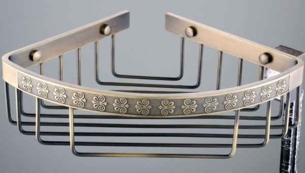 HL072/BR Sanibano, решётка угловая 1-уровневая, длина 22 см, цвет бронза 