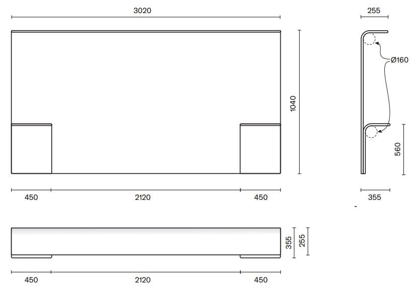 Высокое изголовье из дерева и ткани со встроенными тумбочками Bolzan COURTOISIE ARCH-00118703 - Вид №5