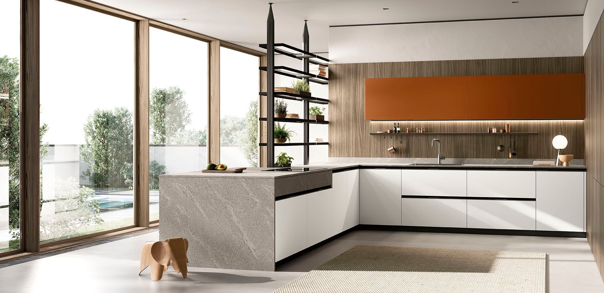 Встроенная кухня с полуостровом Febal Casa Origina ARCH-00062587 - Вид №10