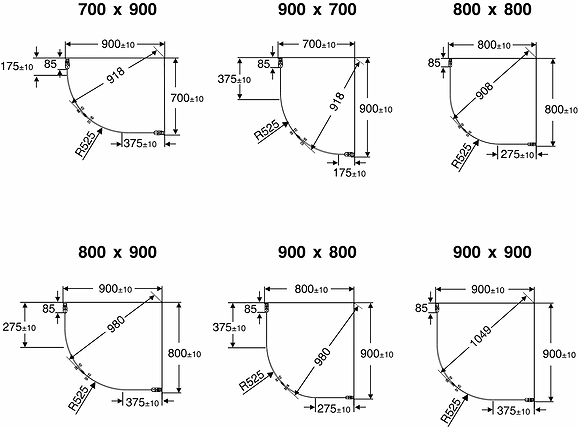 58900090 Гнутая дверь IFO Space SBNK, алюминиевый профиль, прозрачное стекло с профилем ручки, SBNK 900 - Вид №6