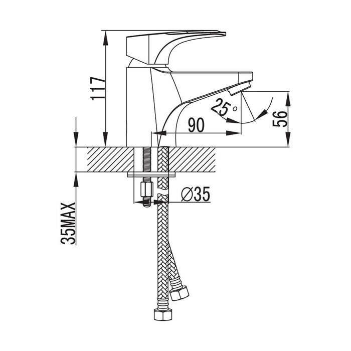 SOLSB00M01 Milardo Solomon Смеситель для умывальника Solomon Россия - Вид №7