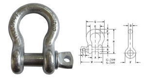Скоба такелажная омегообразная (G209) 2т сталь