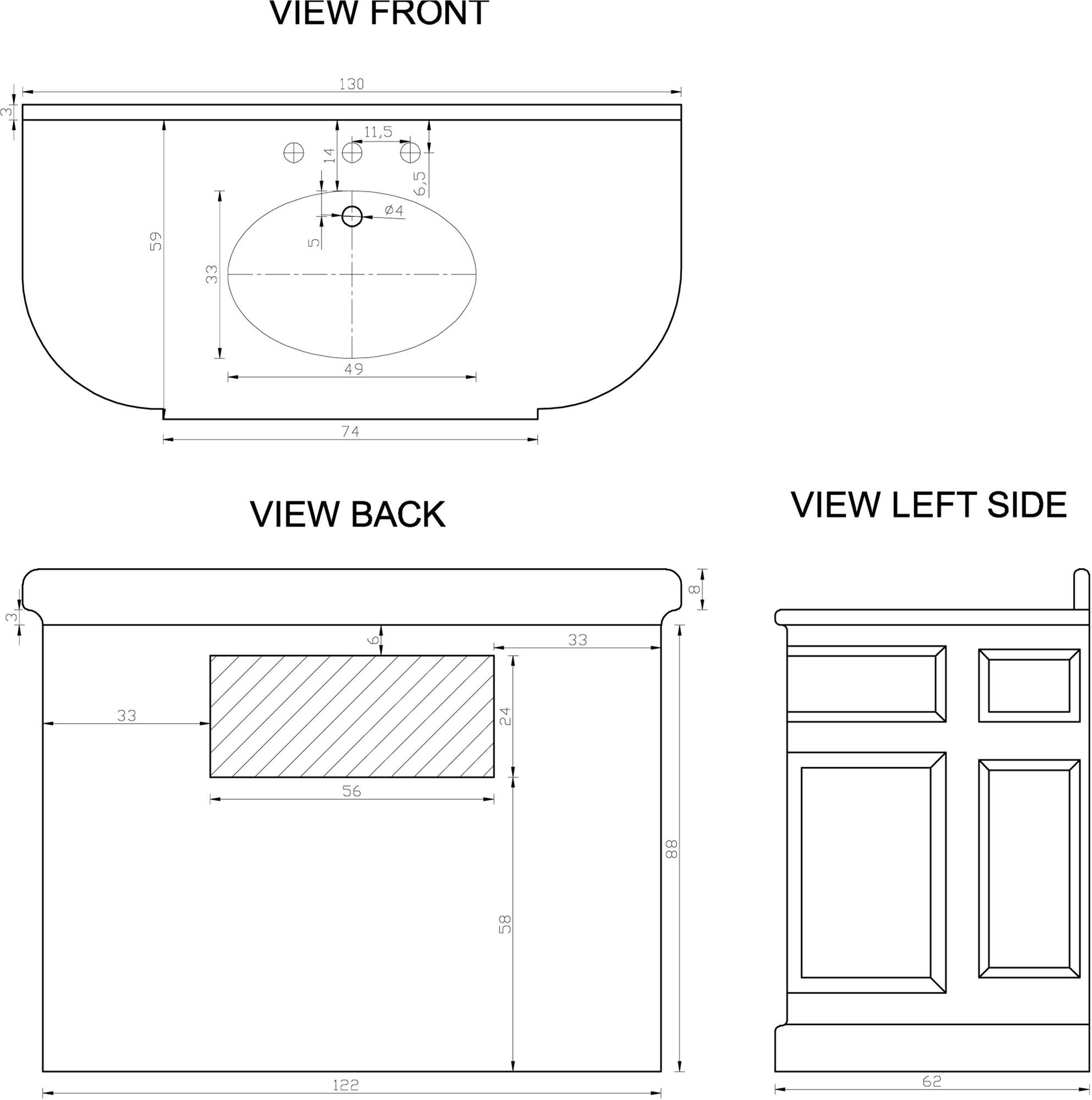 rvb Мебель для умывальника дубовая одинарная с дверцами Flamant butler Fl0100600020 - Вид №1