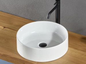Керамическая столешница круглый умывальник