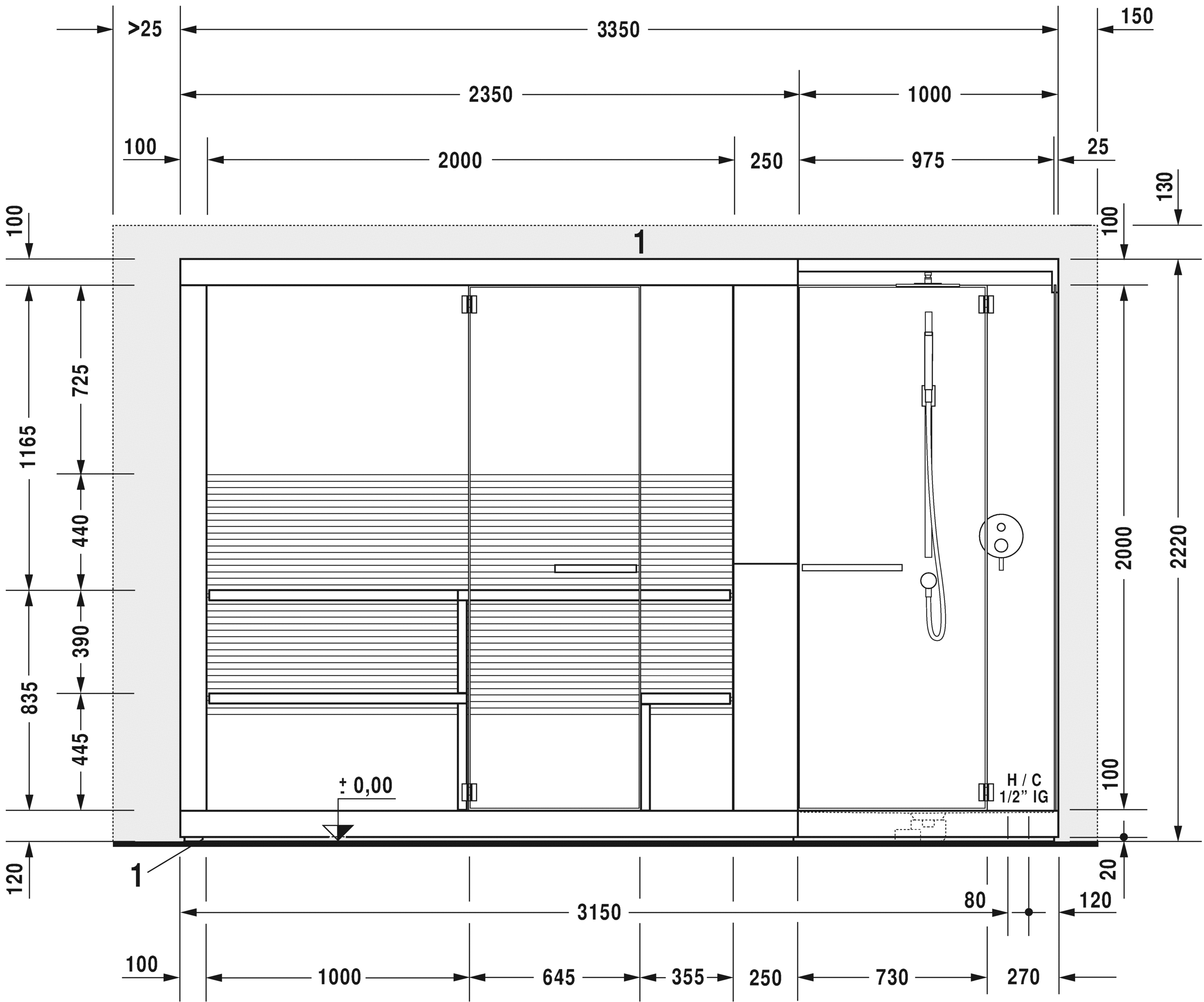 750813002011001 Inipi Сауна Inipi Ama, отдельно стоящая
Исполнение: американский орех (нат.шпон) Белый глянцевый декор Duravit  - Вид №6