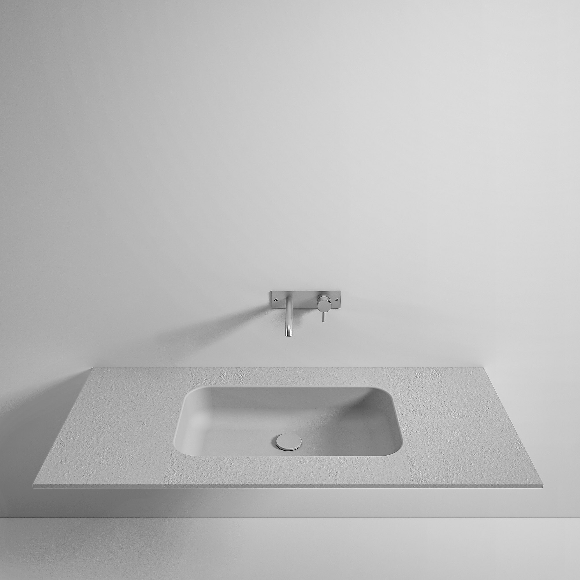 Rexa Design Korakril ™ Каменная столешница с умывальником с закругленными краями REXA-ST108  - Вид №1