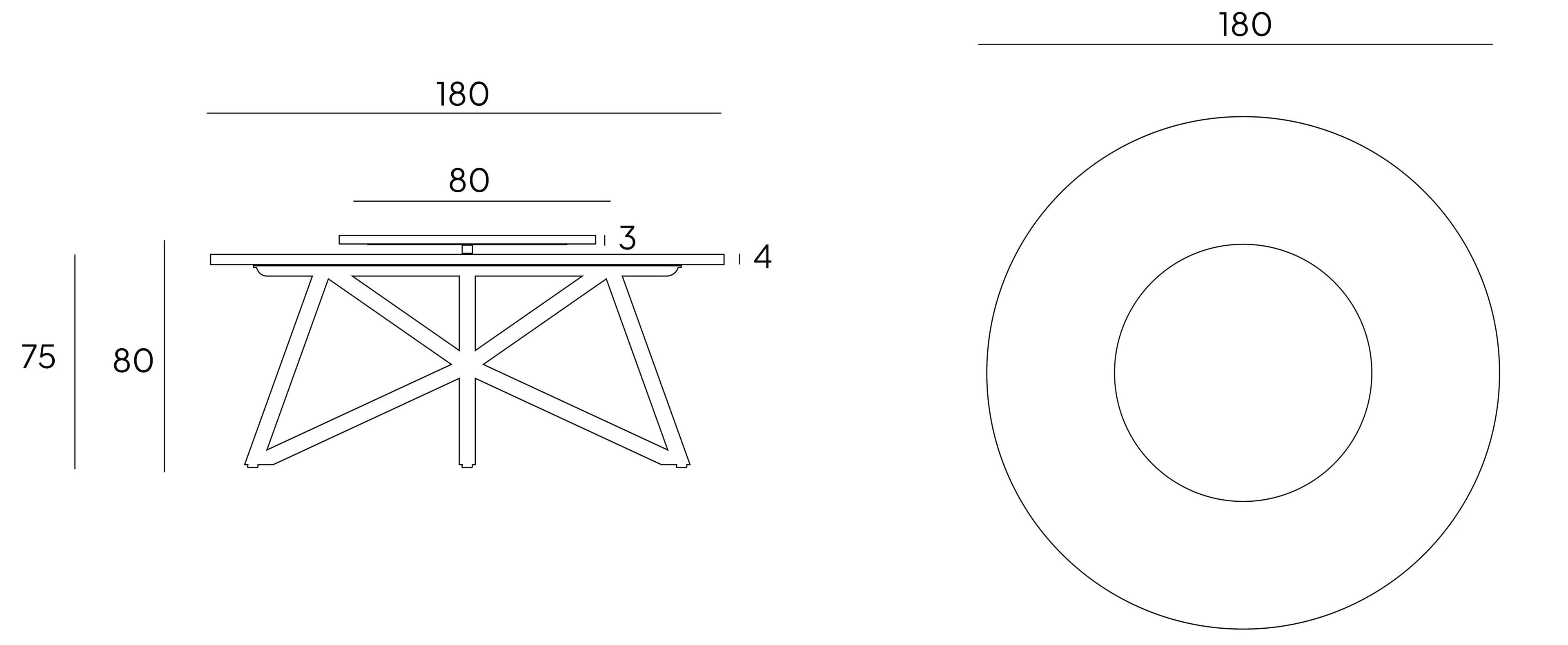 Круглый садовый стол из пеперино с ленивой Сьюзен VELTHA® Hermu ARCH-00065869 - Вид №14