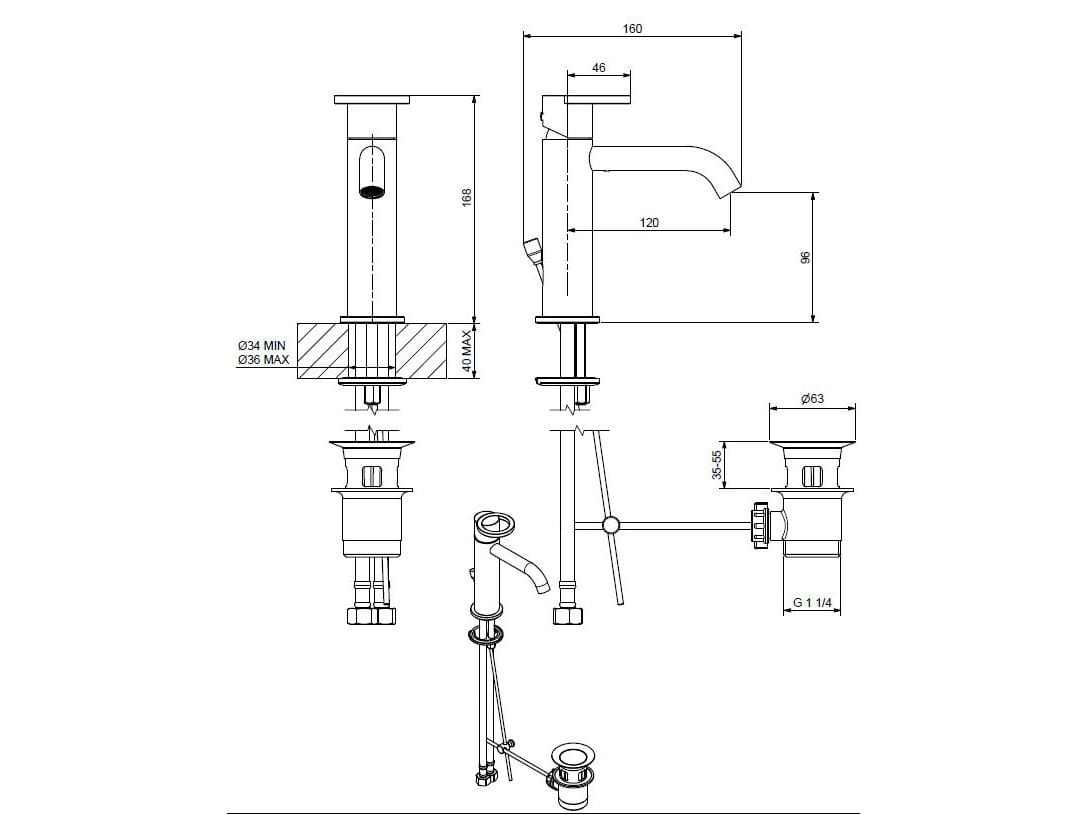 Смеситель для раковины из хромированной латуни Bugnatese B-Color ARCH-00108818 - Вид №2