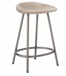 BassamFellows Табурет из стали и дерева Pebble Cb-272