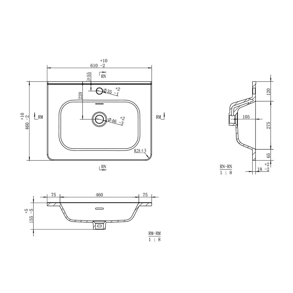 Раковина мебельная Ронди 61 см Santreyd STLM-2185400 - Вид №1