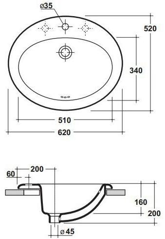 Lil4662101 Накладная раковина на столешницу  овальная Olympia Ceramica LAVABI D'ARREDO - Вид №3