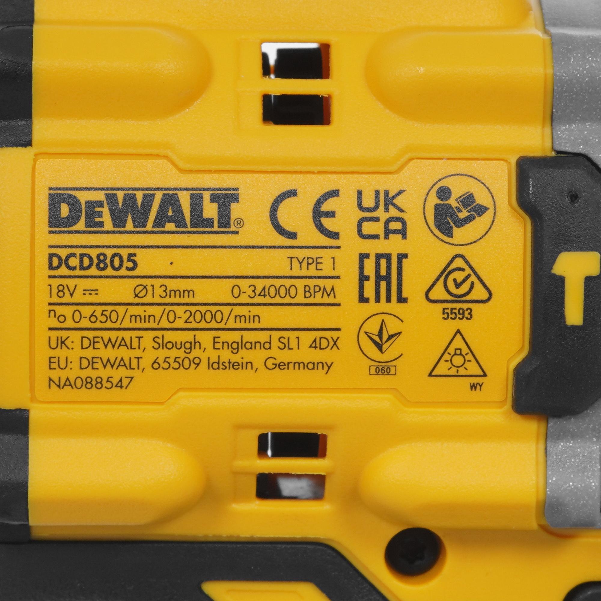 Дрель-шуруповерт DeWalt DCD805E2T-QW XR FLEXVOLТ 18/54V 9963409 STDN-0030727 - Вид №3
