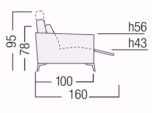 Диван с полуостровом
